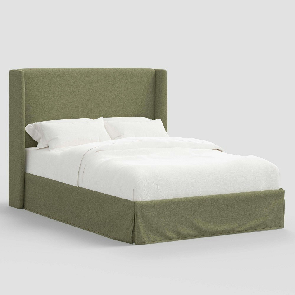 Threshold Nora Queen Size Slipcovered Wingback Bed: $1,150 Threshold Nora Queen Size Slipcovered Wingback Bed: $1,150