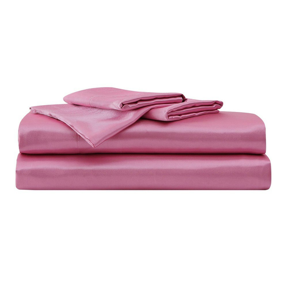 Betseyville Twin Solid Satin Sheet Set: $27.99