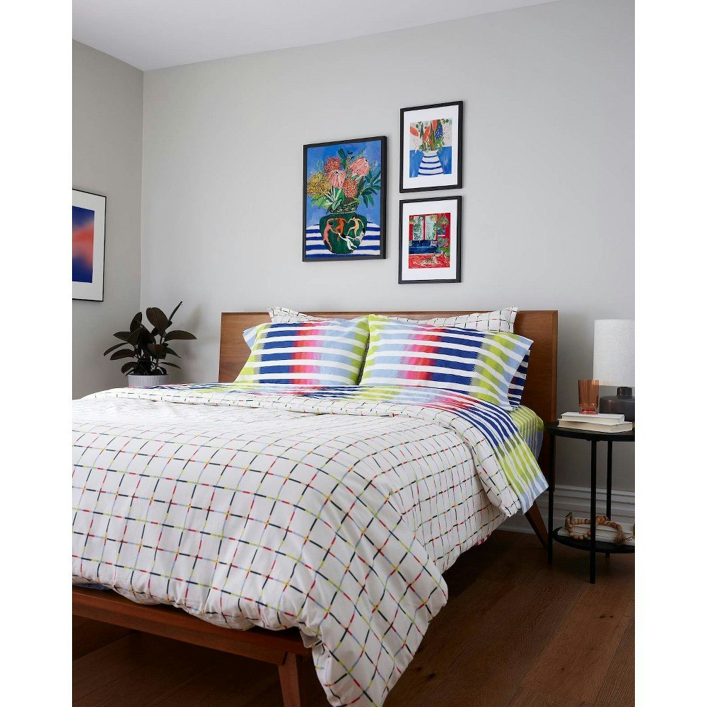 Society6 Queen Mod Windowpane Brushed Cotton Sheet Set: $119.99 Society6 Queen Mod Windowpane Brushed Cotton Sheet Set: $119.99
