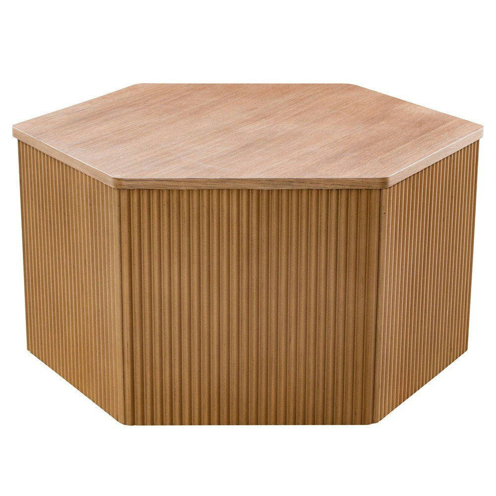 Ink+Ivy Honey Fluted Hexagon Coffee Table: $225.99