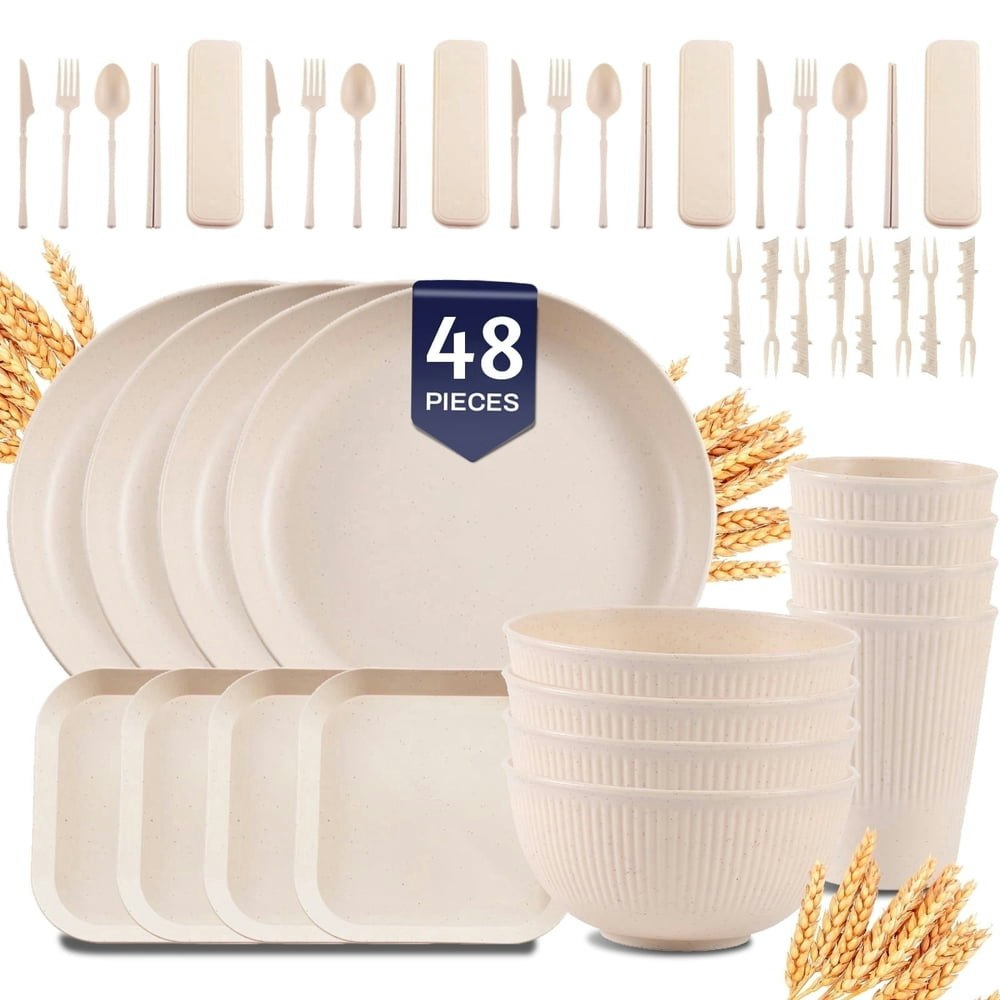 Soulgenix 48-Piece Wheat Straw Dinnerware Set: $21.59 Soulgenix 48-Piece Wheat Straw Dinnerware Set: $21.59