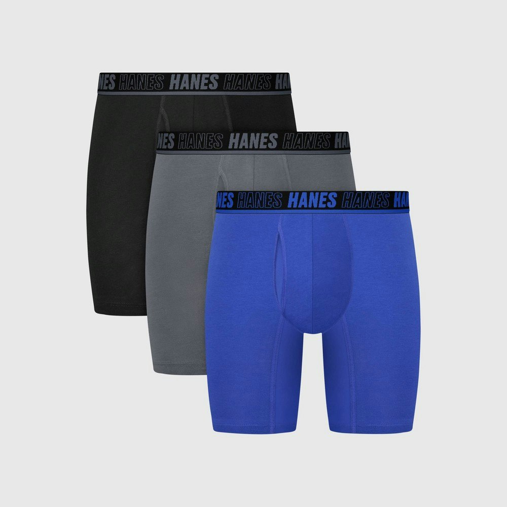 Hanes Men's Anti-Chafe Long Leg Boxer Briefs 3-Pack: $24 Hanes Men's Anti-Chafe Long Leg Boxer Briefs 3-Pack: $24