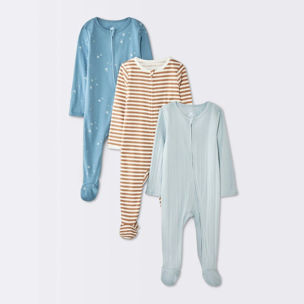 Cloud Island Baby Boys' Long Sleeve Footed Pajamas 3-Pack: $15 Cloud Island Baby Boys' Long Sleeve Footed Pajamas 3-Pack: $15