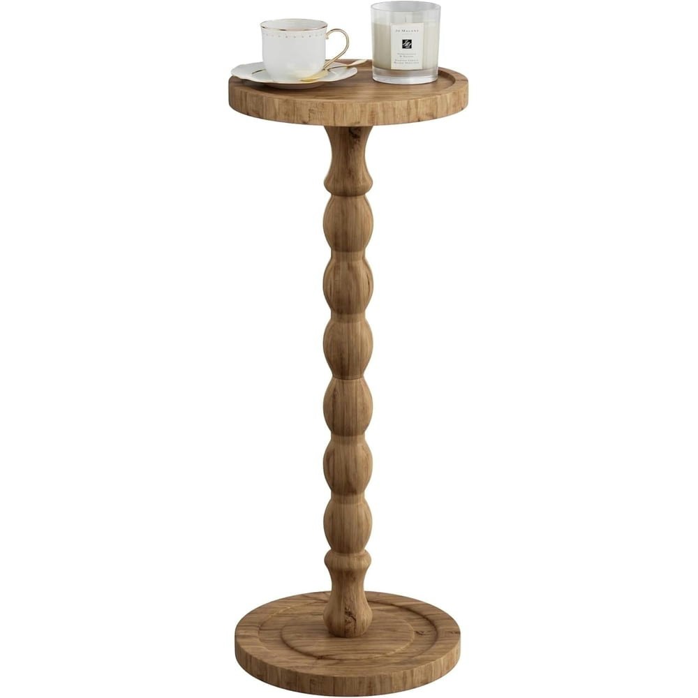 Finew 9.4-inch Solid Wood Round Side Table: $32.10 Finew 9.4-inch Solid Wood Round Side Table: $32.10