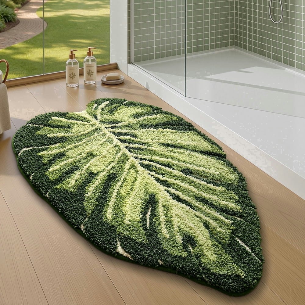 Frabe 32"x47" Monstera Leaf Bathroom Rug: $45.99 Frabe 32"x47" Monstera Leaf Bathroom Rug: $45.99