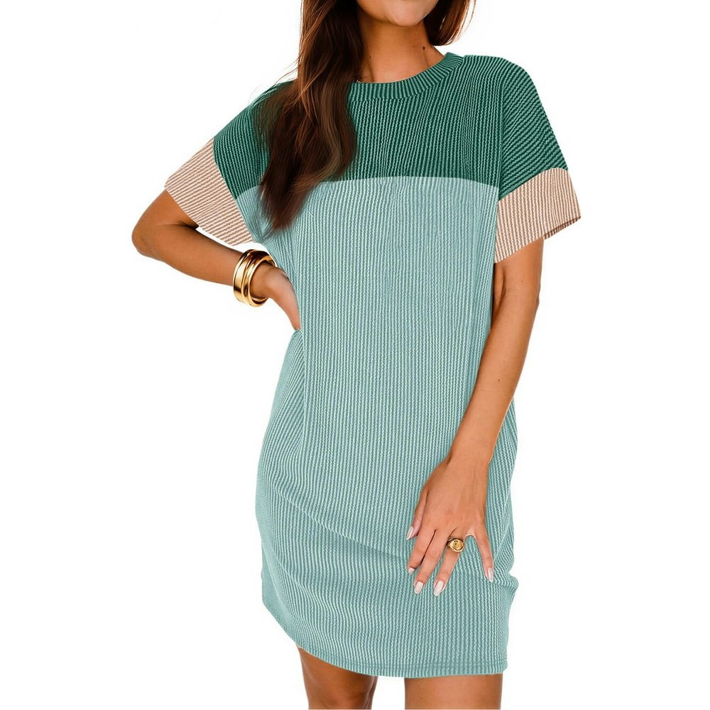 Fantaslook Women's Color Block T-shirt Dress with Pockets: $15.79