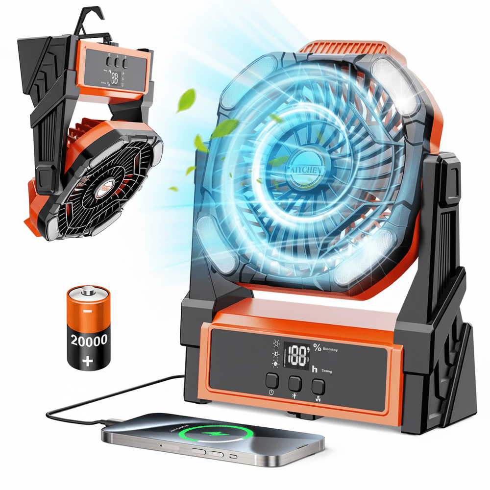 Portable 20,000mAh Camping Fan with Lights: $24.99 Portable 20,000mAh Camping Fan with Lights: $24.99