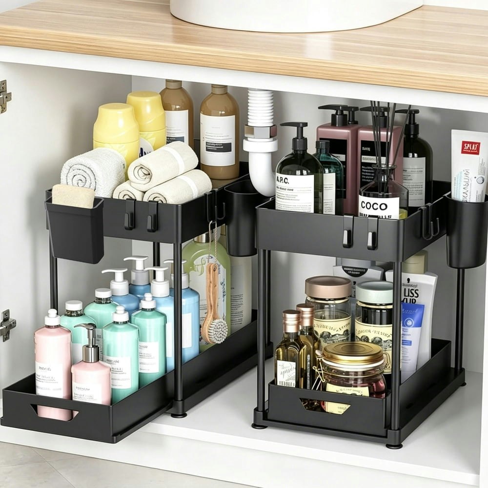 Kisportee Under Sink Organizer 2-Pack: $17.99