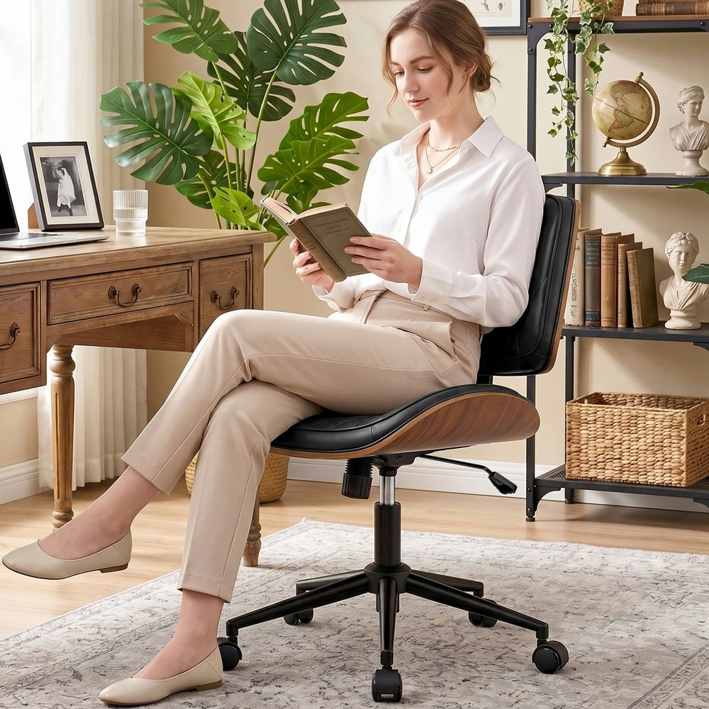 Coolhut Armless Adjustable Height Office Desk Chair: $99.98