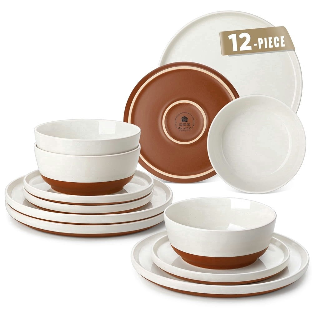 Malacasa 12-Piece Ceramic Dinnerware Set: $42.99 Malacasa 12-Piece Ceramic Dinnerware Set: $42.99