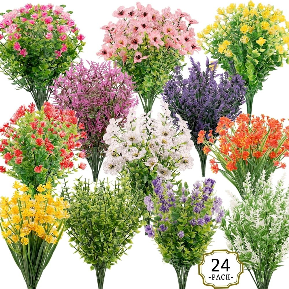 CandWuom 24-Bundle Artificial Flowers: $18.59