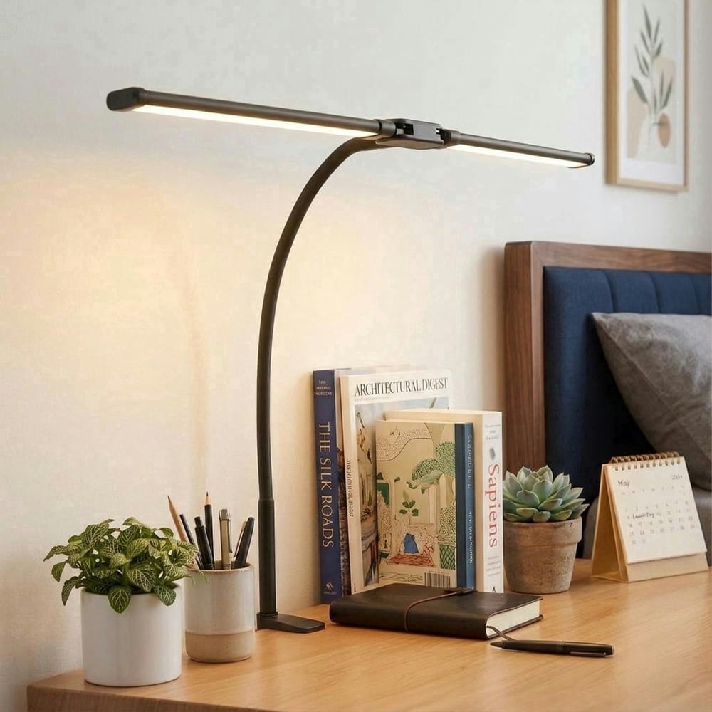 Volivo Dual-Head LED Clamp Desk Lamp: $19.99 Volivo Dual-Head LED Clamp Desk Lamp: $19.99