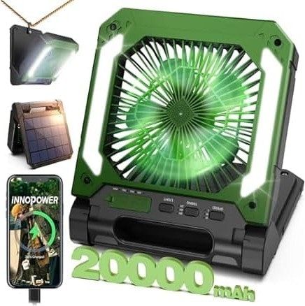 Hakol 20,000mAh Rechargeable Solar Camping Fan: $22 Hakol 20,000mAh Rechargeable Solar Camping Fan: $22