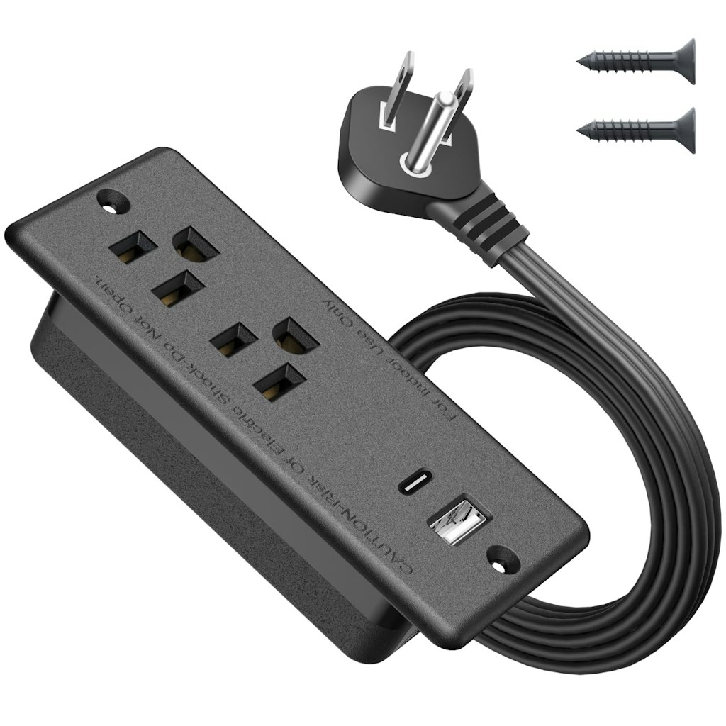 2-Outlet USB-C 20W Recessed Power Strip: $9.99