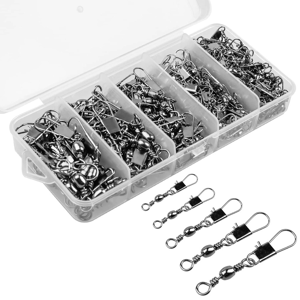 Fishing Rolling Ball Bearing Barrel Swivel 200-Piece Set: $2.99