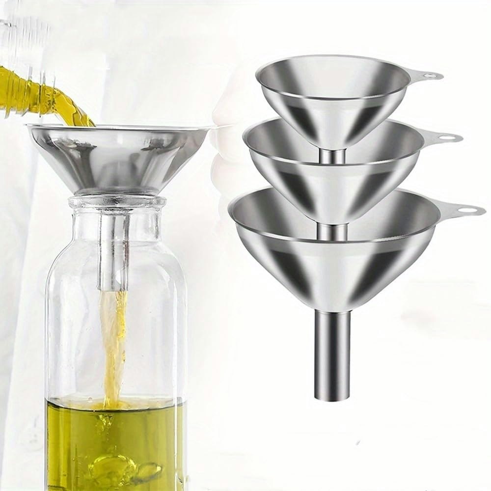 3-Piece Stainless Steel Mini Kitchen Funnel Set: $2.53