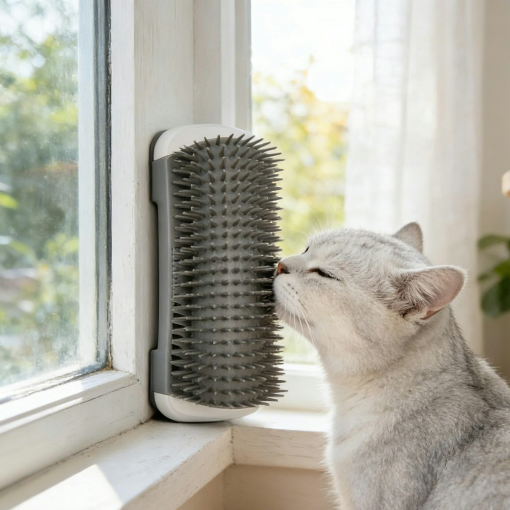 Wall Mounted Self Cleaning Pet Grooming Brush: $1.27