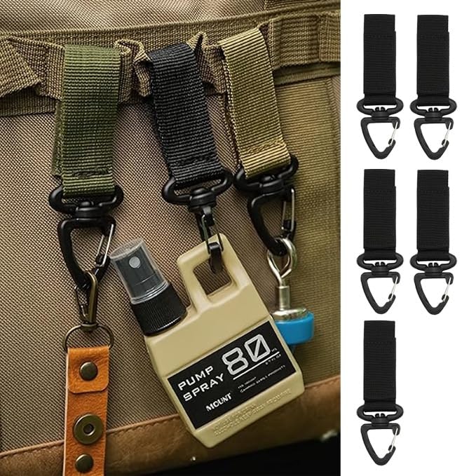 5-Piece Tactical Carabiner Buckle Hook Set: $1.28