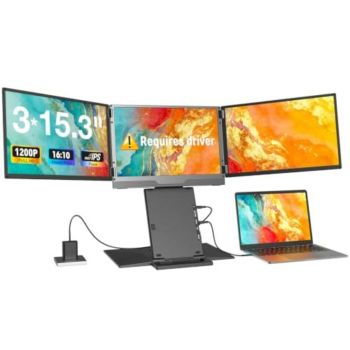 Quad 15.3" 1200P Laptop Screen Extender: $249.99