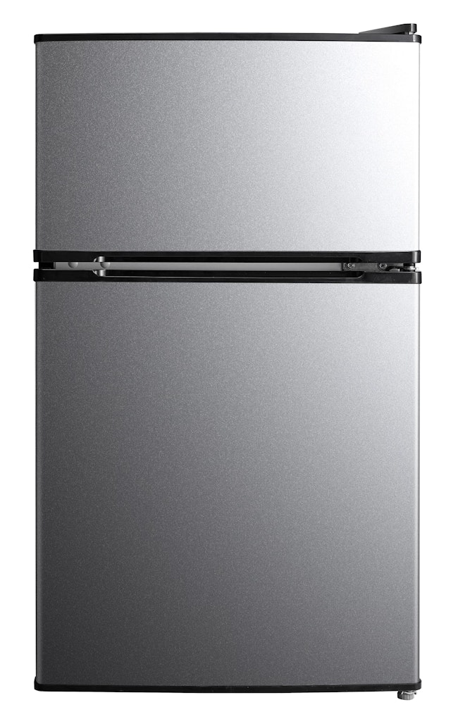 Mainstays 3.2 Cu. Ft. 2-Door Stainless Steel Compact Refrigerator: $148