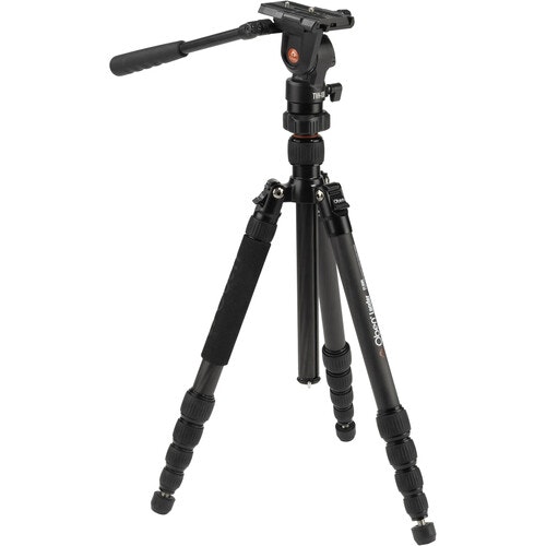 Oben Lander CT-3565 Carbon Fiber Travel Tripod System & TVH-108 Video Head:  $99 