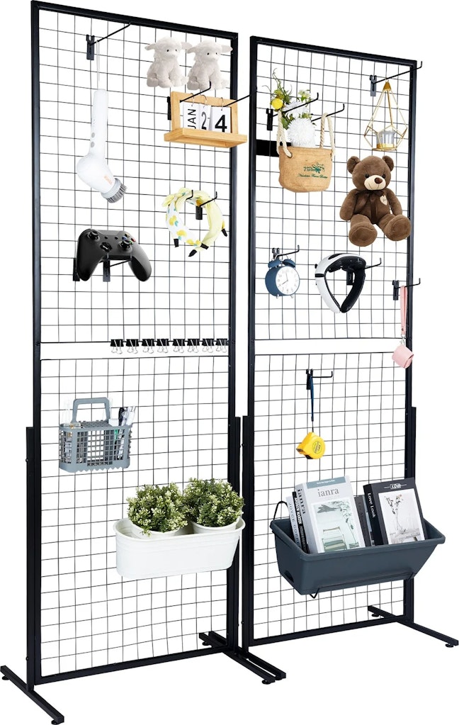 SucceBuy Double-Sided Gridwall Display Rack w/ Hooks 2-Pack: $35