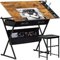 Vecelo Adjustable Drafting Table w/ Stool for $92 + free shipping