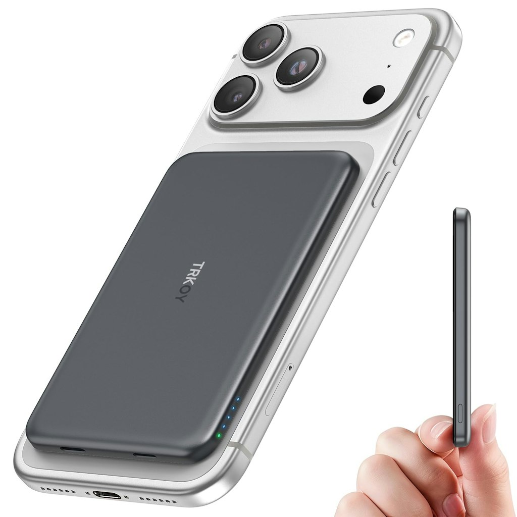 5000mAh Magnetic Wireless Portable Charger: $19