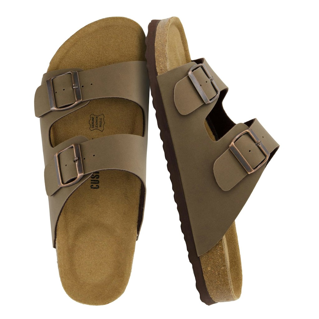 CUSHIONAIRE Men's Lane Cork Footbed Sandals: $33