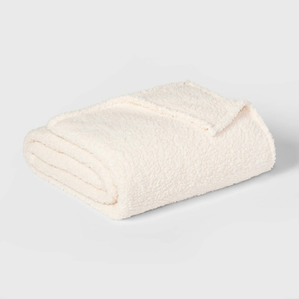 Room Essentials Twin/Twin XL Faux Shearling Bed Blanket: $20