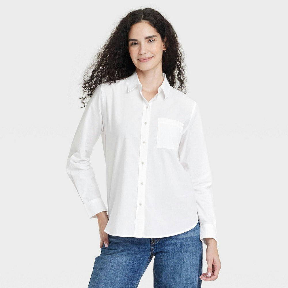Universal Thread Women's Long Sleeve Button-Down Shirt: $25 Universal Thread Women's Long Sleeve Button-Down Shirt: $25