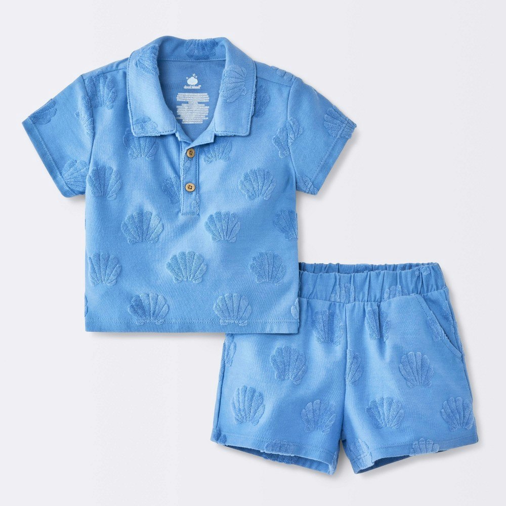Baby Boys' Sea Shell Button-Down T-Shirt and Terry Shorts Set 12M: $14 Baby Boys' Sea Shell Button-Down T-Shirt and Terry Shorts Set 12M: $14
