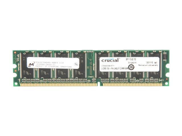 Crucial 512MB DDR 400 PC 3200 Desktop Memory: $24.99 Crucial 512MB DDR 400 PC 3200 Desktop Memory: $24.99