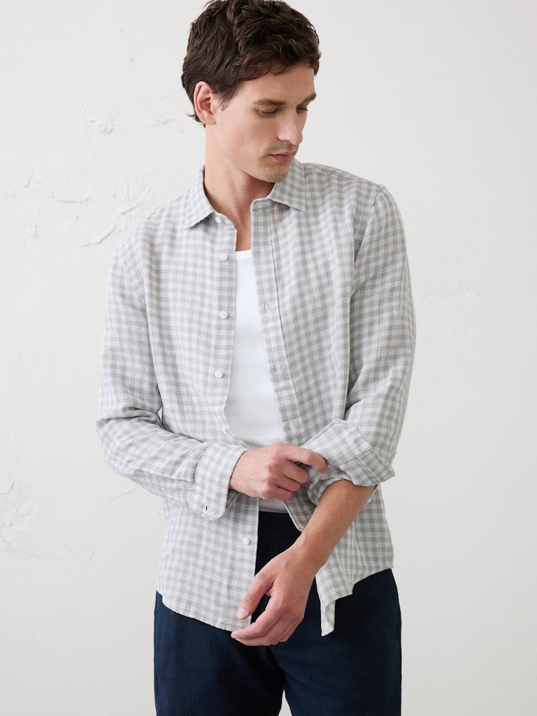 Slim-Fit Linen-Blend Shirt: $59.97 Slim-Fit Linen-Blend Shirt: $59.97