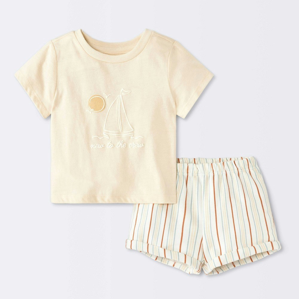 Baby Boys' Sailboat Graphic T-Shirt and Shorts 2-Piece Set: $12 Baby Boys' Sailboat Graphic T-Shirt and Shorts 2-Piece Set: $12
