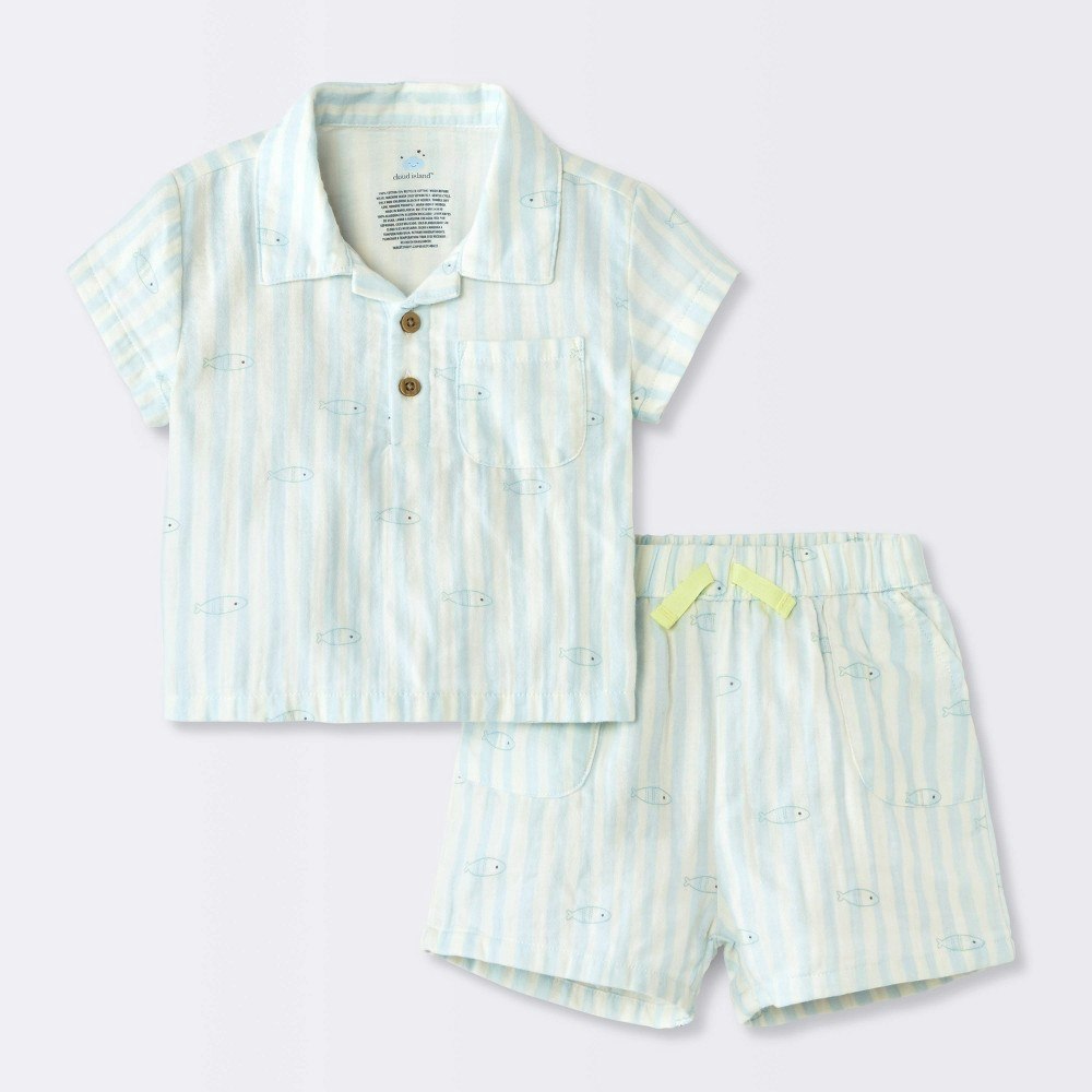 Baby Boys' Striped Fish Popover T-Shirt and Shorts Set 24M: $14 Baby Boys' Striped Fish Popover T-Shirt and Shorts Set 24M: $14