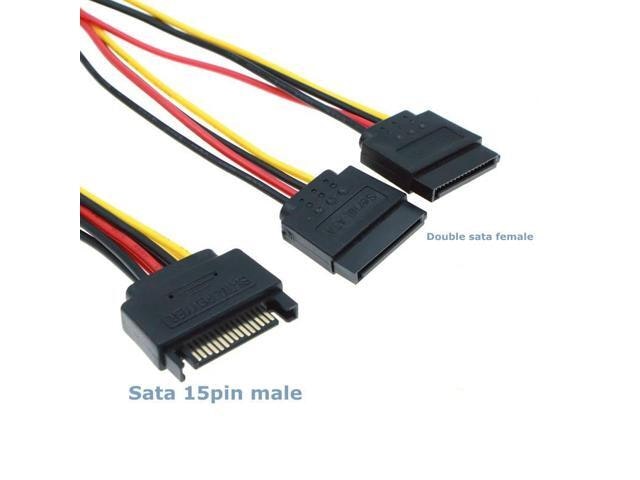 15-Pin SATA Male to Dual 15-Pin Female Power Extension Cable: $12.64 15-Pin SATA Male to Dual 15-Pin Female Power Extension Cable: $12.64