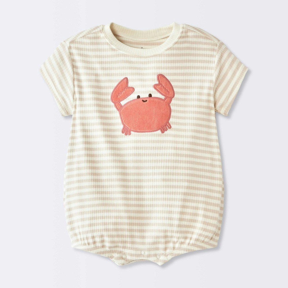 Cloud Island Baby Boys' Striped Crab Ribbed Romper 18M: $10 Cloud Island Baby Boys' Striped Crab Ribbed Romper 18M: $10