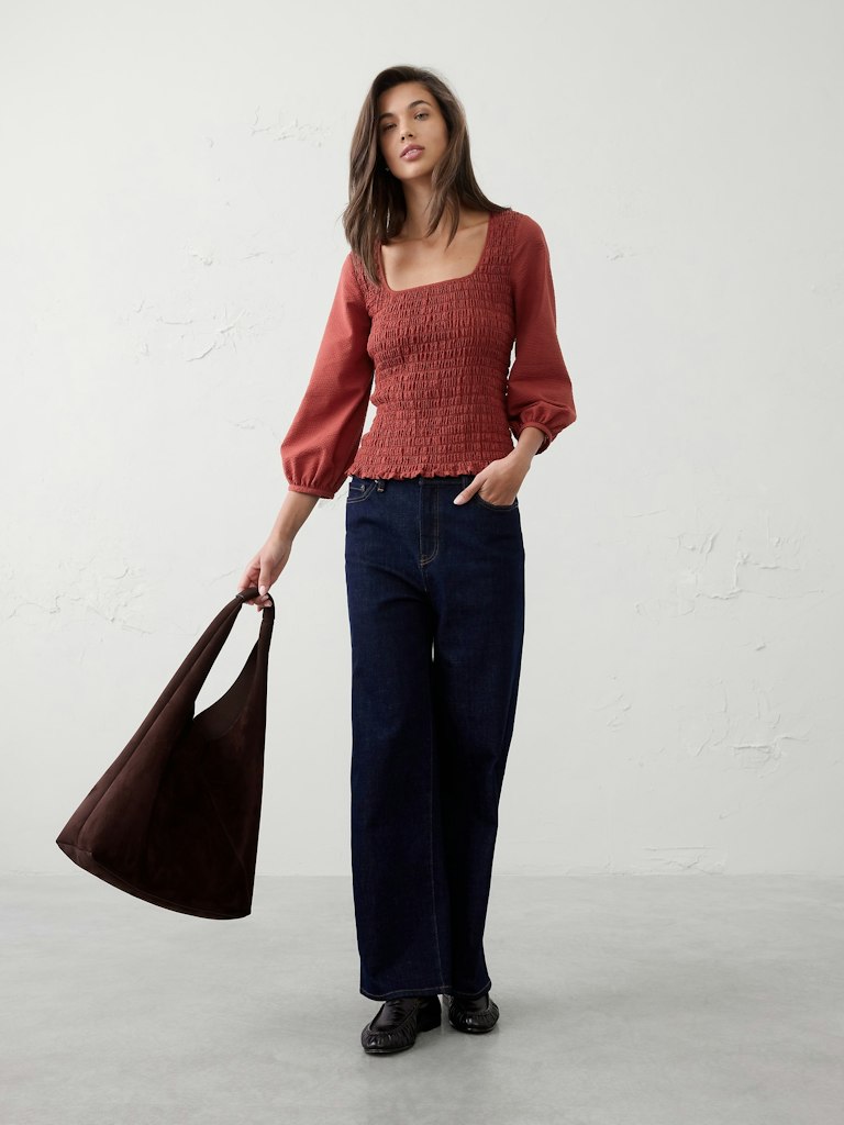 Seersucker Smocked-Bodice Top: $69.97 Seersucker Smocked-Bodice Top: $69.97