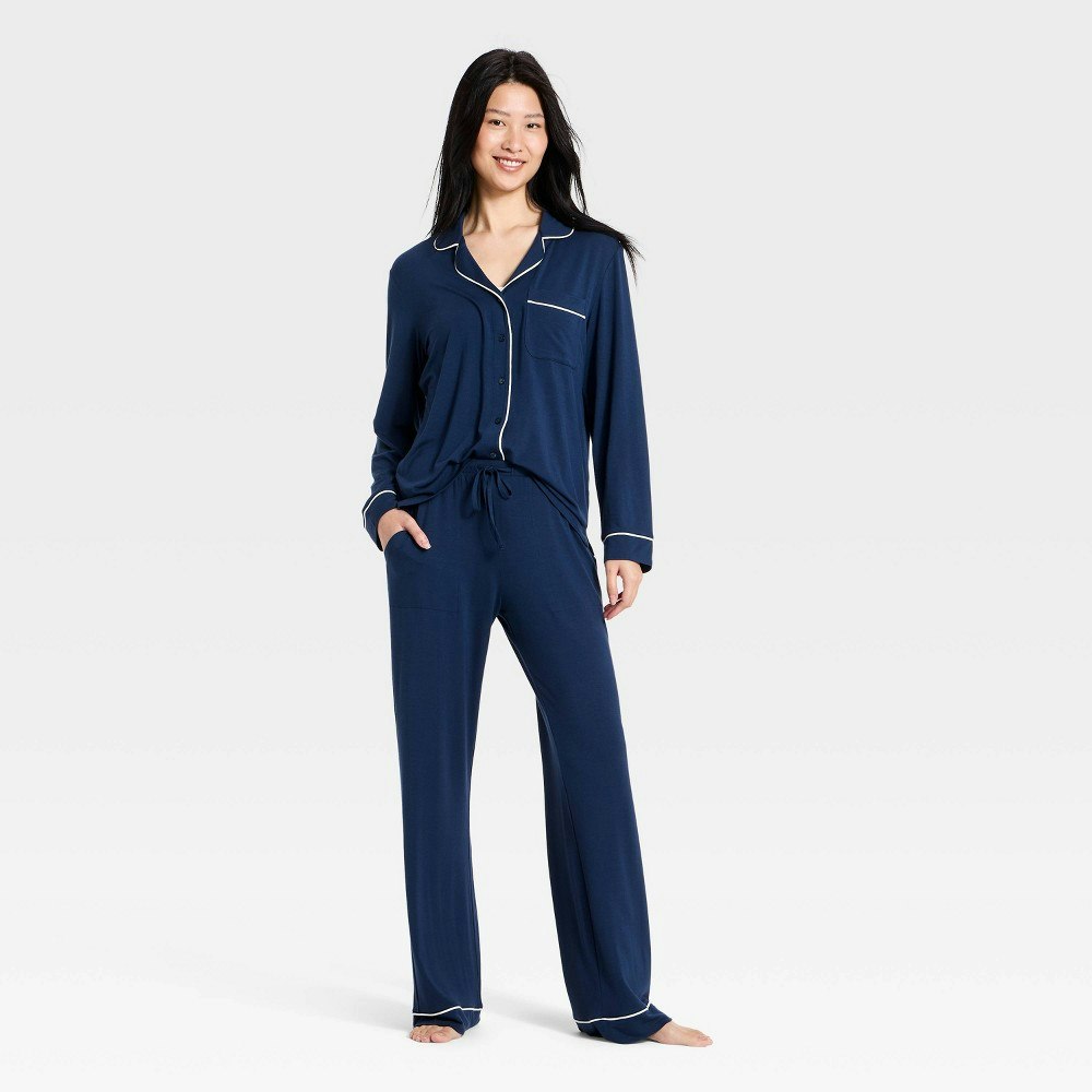 Auden Women's Cloud Knit Modal Notch Collar Pajama Set: $35 Auden Women's Cloud Knit Modal Notch Collar Pajama Set: $35