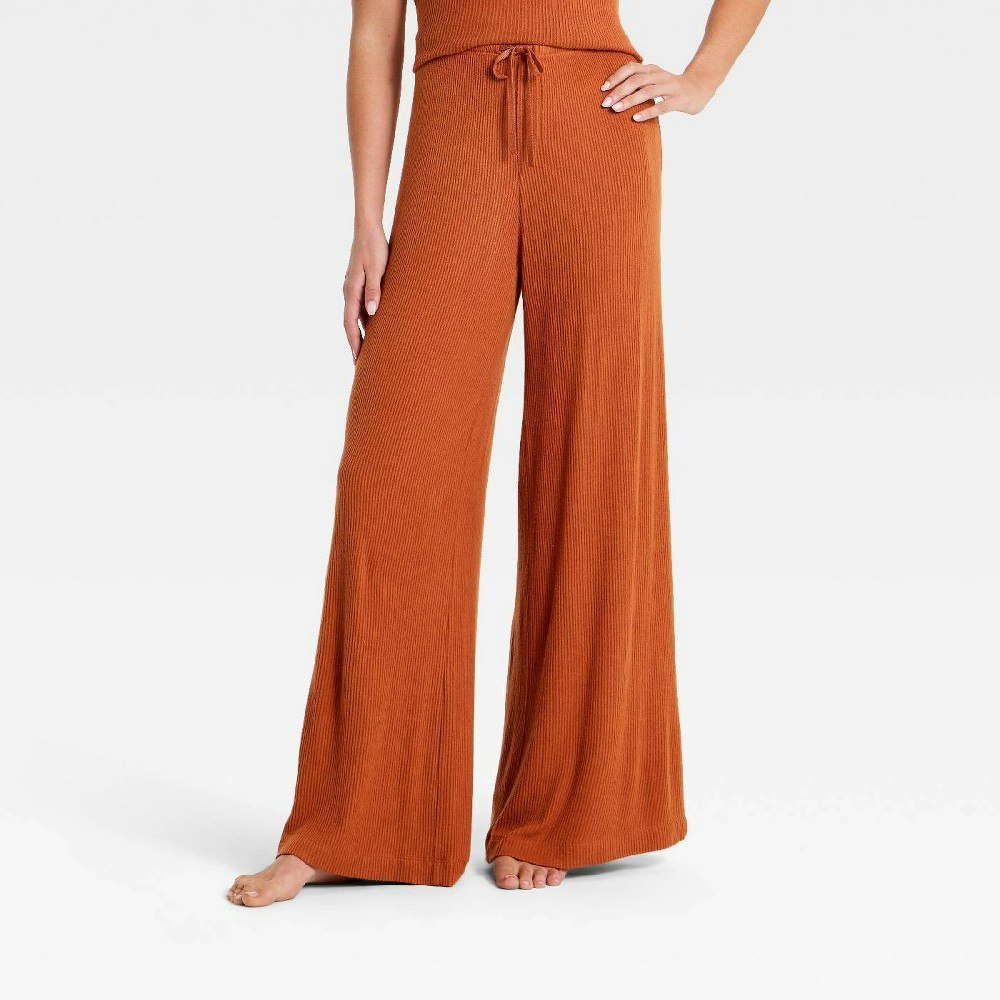 Auden Women's Cozy Ribbed Wide Leg Pants: $25