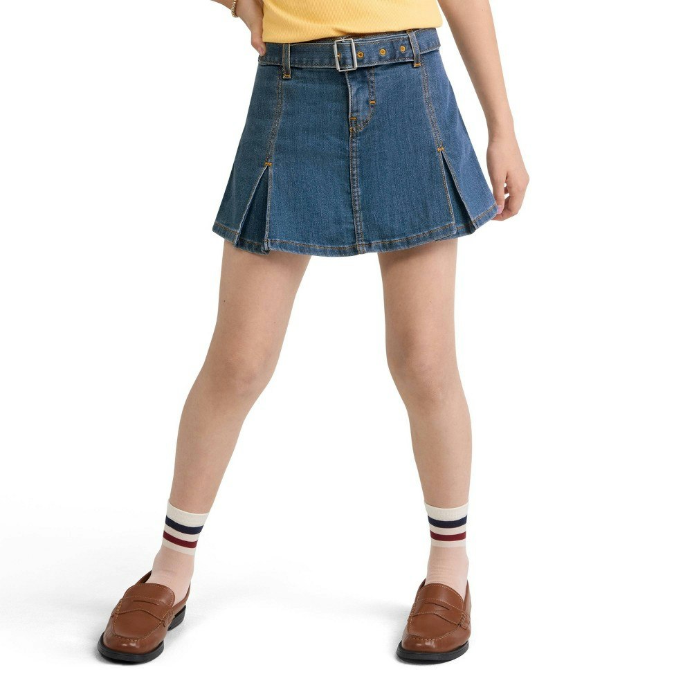 Levi's Girls' Pleated Denim Skort with Belt: $28 Levi's Girls' Pleated Denim Skort with Belt: $28
