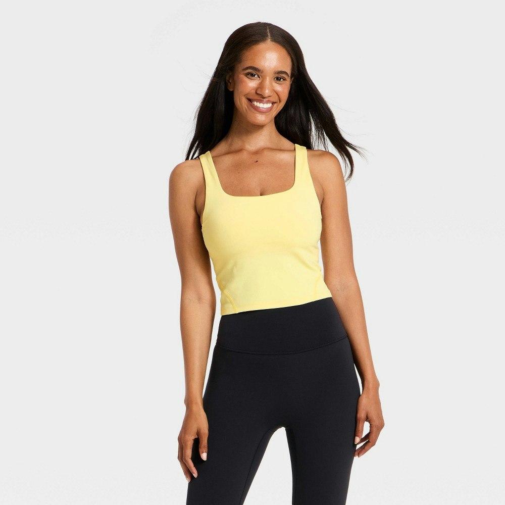 All in Motion Women's Super Flex Square Neck Ultra Cropped Tank Top: $25 All in Motion Women's Super Flex Square Neck Ultra Cropped Tank Top: $25