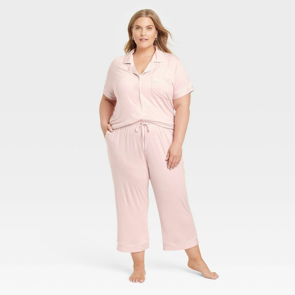 Auden Women's Cloud Knit Notch Collar Top and Capri Pajama Set: $30 Auden Women's Cloud Knit Notch Collar Top and Capri Pajama Set: $30