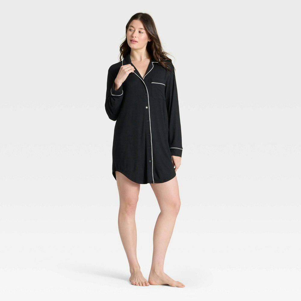 Auden Women's Cloud Knit Modal Notch Collar Long Sleeve Nightgown: $25 Auden Women's Cloud Knit Modal Notch Collar Long Sleeve Nightgown: $25