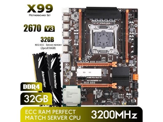 Atermiter X99 Motherboard Kit with Intel Xeon E5 2670 V3 CPU and 32GB DDR4 RAM: $395.20