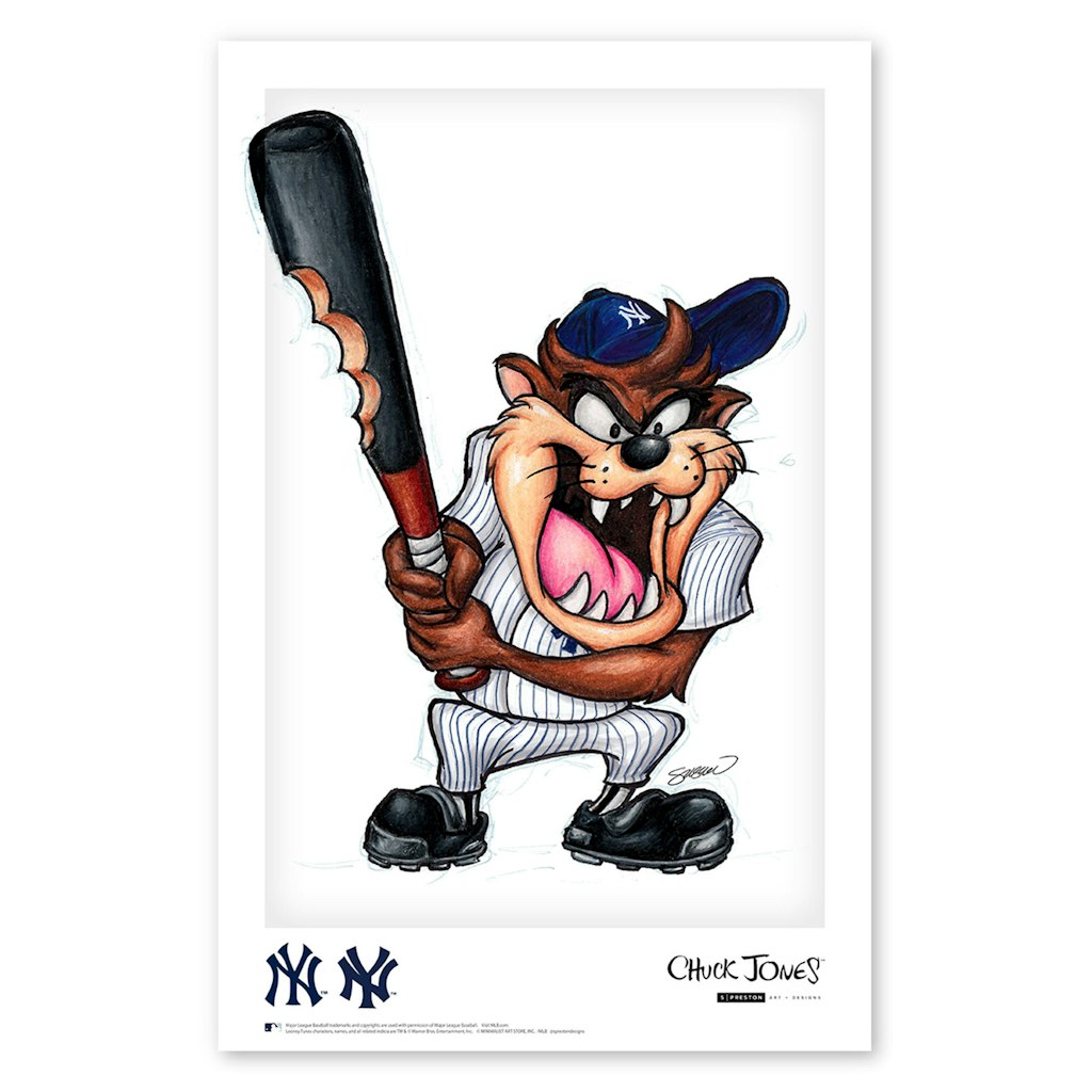 Tasmanian Devil New York Yankees 11" x 17" Looney Tunes Fine Art Print: $49.99 Tasmanian Devil New York Yankees 11" x 17" Looney Tunes Fine Art Print: $49.99