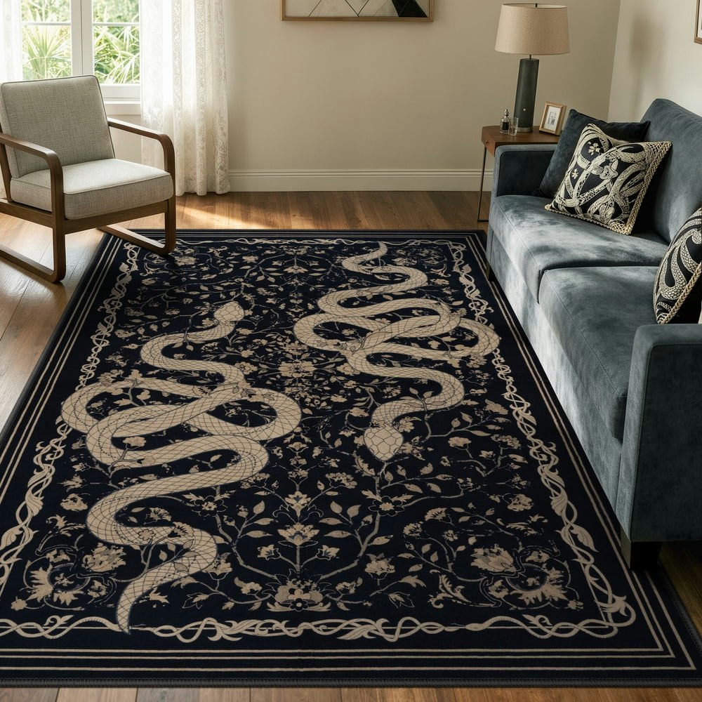 Moynesa 5'x7' Vintage Snake Area Rug: $42.69