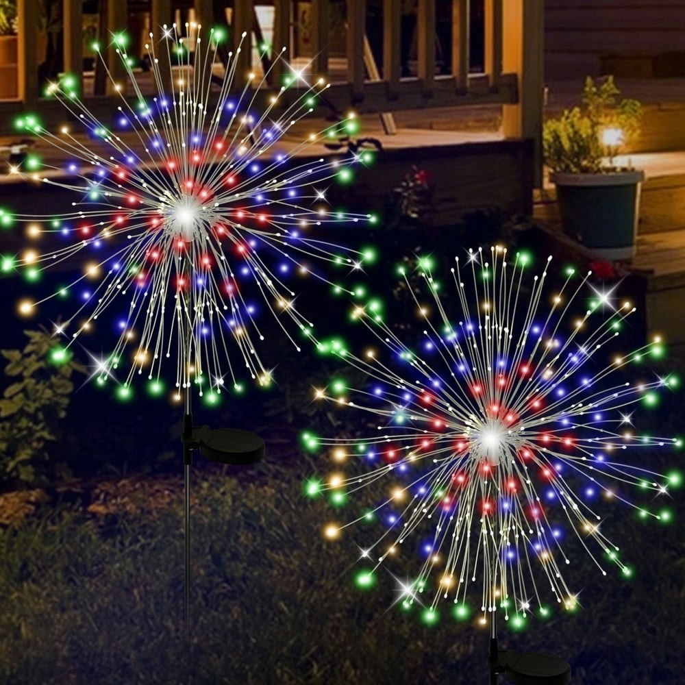 Solar Garden Firework Stake Lights 2-Pack: $11.09