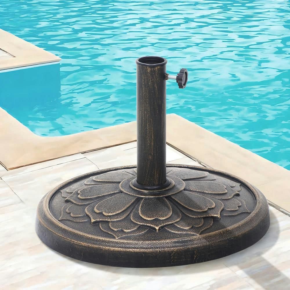 26.5-lb. Bronze Patio Umbrella Base: $33.88 26.5-lb. Bronze Patio Umbrella Base: $33.88